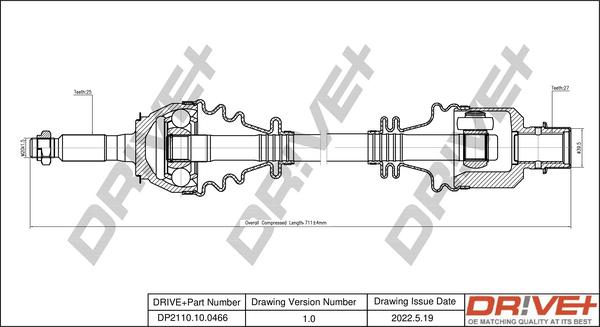 Dr!ve+ DP2110.10.0466 - Arbre de transmission cwaw.fr