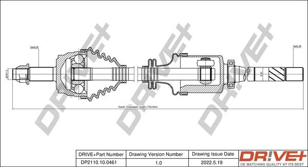 Dr!ve+ DP2110.10.0461 - Arbre de transmission cwaw.fr