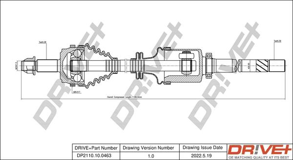 Dr!ve+ DP2110.10.0463 - Arbre de transmission cwaw.fr