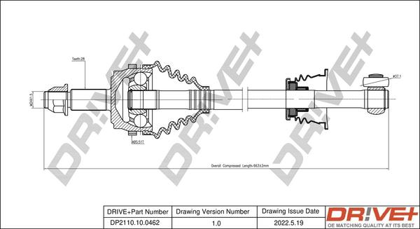 Dr!ve+ DP2110.10.0462 - Arbre de transmission cwaw.fr