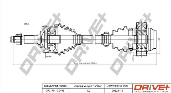 Dr!ve+ DP2110.10.0409 - Arbre de transmission cwaw.fr