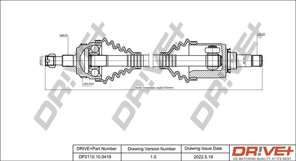 Dr!ve+ DP2110.10.0419 - Arbre de transmission cwaw.fr