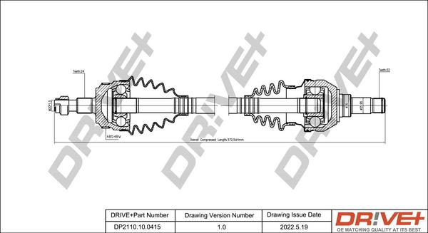 Dr!ve+ DP2110.10.0415 - Arbre de transmission cwaw.fr