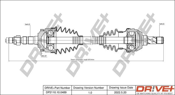 Dr!ve+ DP2110.10.0489 - Arbre de transmission cwaw.fr