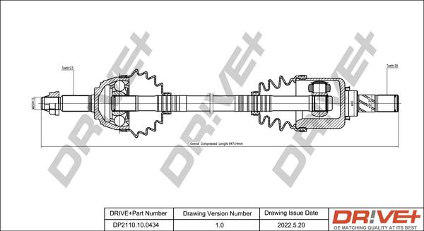 Dr!ve+ DP2110.10.0434 - Arbre de transmission cwaw.fr