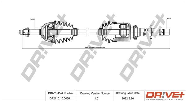 Dr!ve+ DP2110.10.0436 - Arbre de transmission cwaw.fr