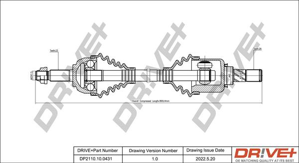 Dr!ve+ DP2110.10.0431 - Arbre de transmission cwaw.fr