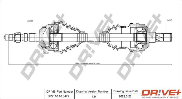 Dr!ve+ DP2110.10.0479 - Arbre de transmission cwaw.fr