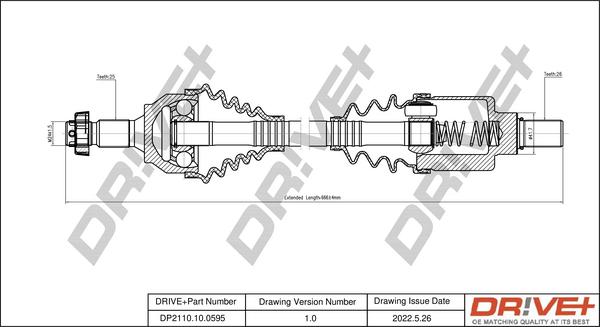 Dr!ve+ DP2110.10.0595 - Arbre de transmission cwaw.fr