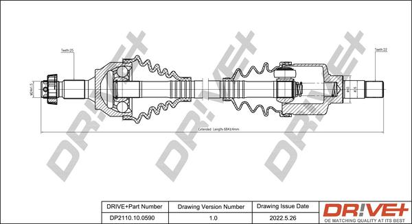 Dr!ve+ DP2110.10.0590 - Arbre de transmission cwaw.fr