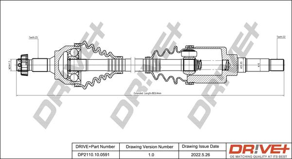 Dr!ve+ DP2110.10.0591 - Arbre de transmission cwaw.fr