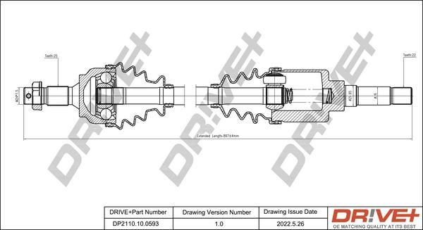 Dr!ve+ DP2110.10.0593 - Arbre de transmission cwaw.fr