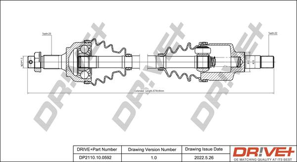 Dr!ve+ DP2110.10.0592 - Arbre de transmission cwaw.fr