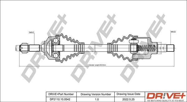 Dr!ve+ DP2110.10.0542 - Arbre de transmission cwaw.fr