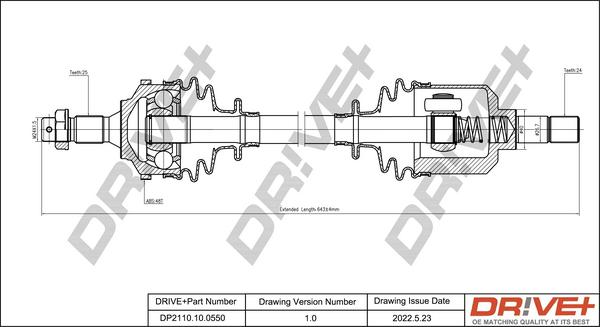 Dr!ve+ DP2110.10.0550 - Arbre de transmission cwaw.fr