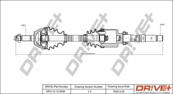 Dr!ve+ DP2110.10.0558 - Arbre de transmission cwaw.fr