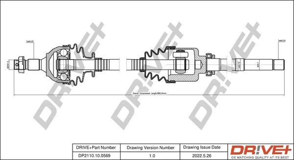 Dr!ve+ DP2110.10.0569 - Arbre de transmission cwaw.fr