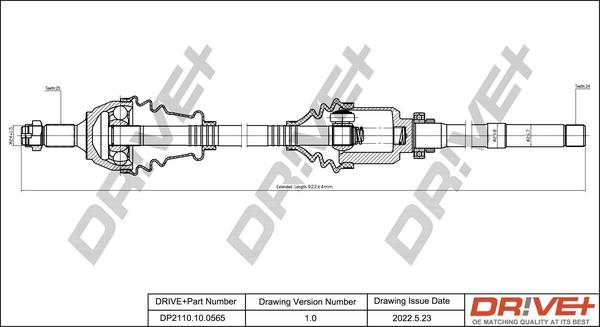 Dr!ve+ DP2110.10.0565 - Arbre de transmission cwaw.fr