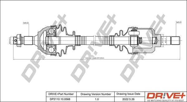 Dr!ve+ DP2110.10.0568 - Arbre de transmission cwaw.fr