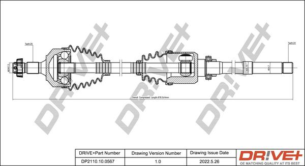 Dr!ve+ DP2110.10.0567 - Arbre de transmission cwaw.fr