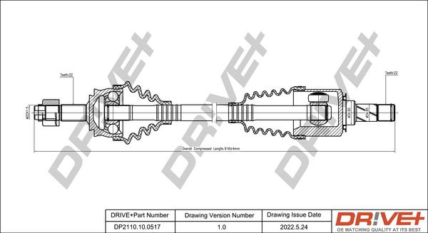 Dr!ve+ DP2110.10.0517 - Arbre de transmission cwaw.fr