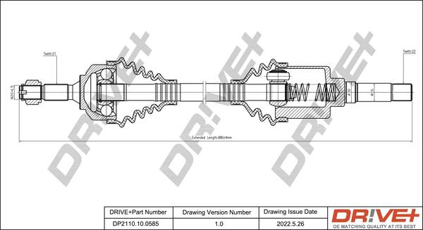 Dr!ve+ DP2110.10.0585 - Arbre de transmission cwaw.fr