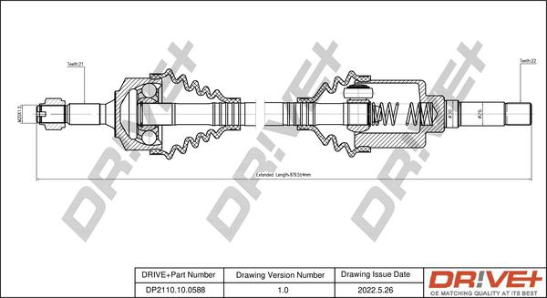 Dr!ve+ DP2110.10.0588 - Arbre de transmission cwaw.fr