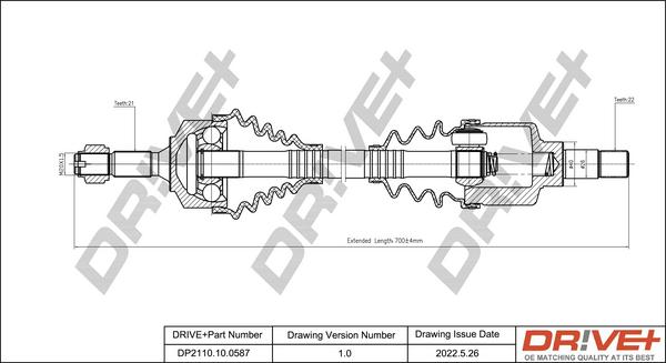 Dr!ve+ DP2110.10.0587 - Arbre de transmission cwaw.fr