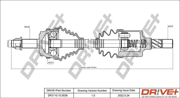 Dr!ve+ DP2110.10.0536 - Arbre de transmission cwaw.fr