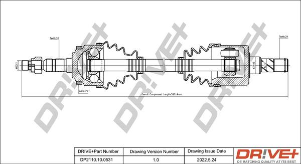 Dr!ve+ DP2110.10.0531 - Arbre de transmission cwaw.fr