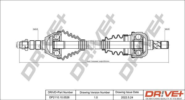 Dr!ve+ DP2110.10.0526 - Arbre de transmission cwaw.fr