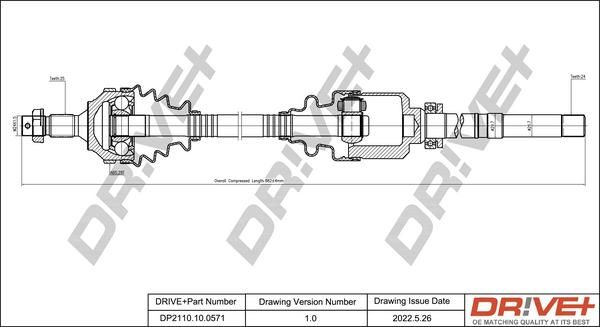 Dr!ve+ DP2110.10.0571 - Arbre de transmission cwaw.fr