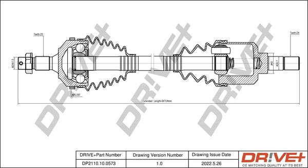 Dr!ve+ DP2110.10.0573 - Arbre de transmission cwaw.fr