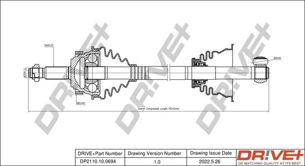 Dr!ve+ DP2110.10.0694 - Arbre de transmission cwaw.fr