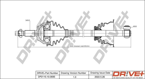 Dr!ve+ DP2110.10.0695 - Arbre de transmission cwaw.fr