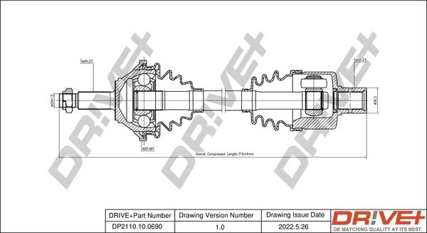 Dr!ve+ DP2110.10.0690 - Arbre de transmission cwaw.fr