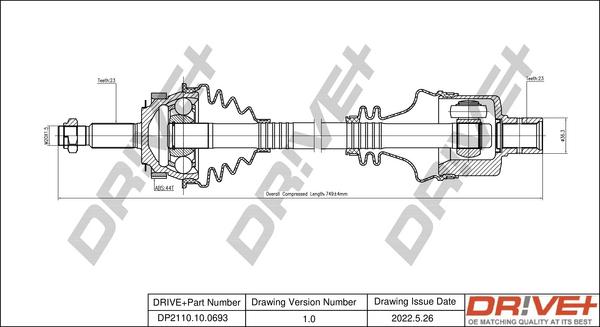 Dr!ve+ DP2110.10.0693 - Arbre de transmission cwaw.fr