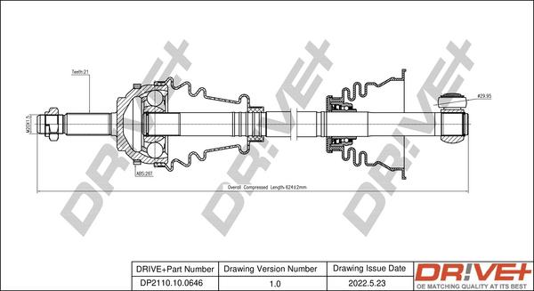 Dr!ve+ DP2110.10.0646 - Arbre de transmission cwaw.fr