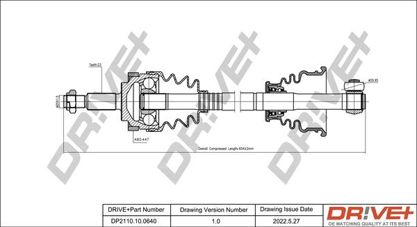 Dr!ve+ DP2110.10.0640 - Arbre de transmission cwaw.fr