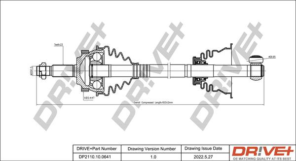 Dr!ve+ DP2110.10.0641 - Arbre de transmission cwaw.fr