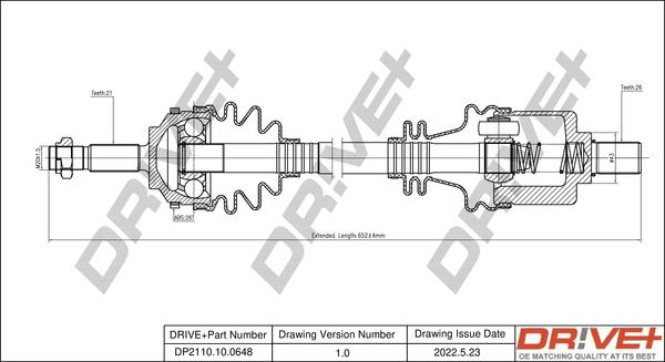 Dr!ve+ DP2110.10.0648 - Arbre de transmission cwaw.fr