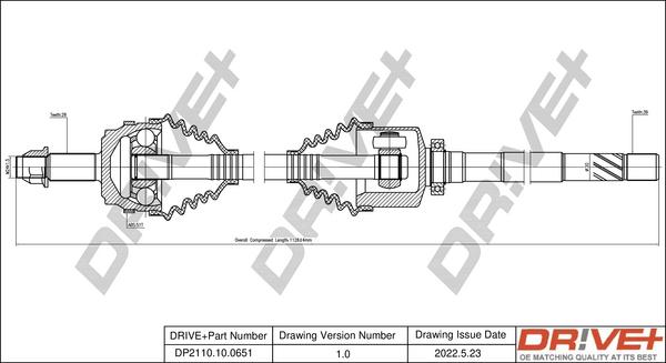 Dr!ve+ DP2110.10.0651 - Arbre de transmission cwaw.fr