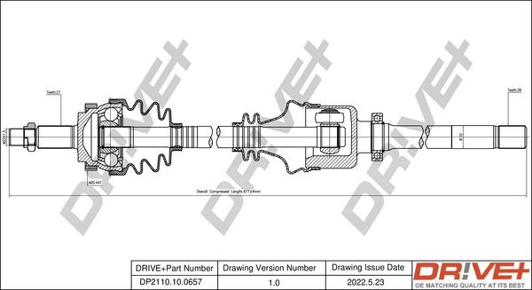 Dr!ve+ DP2110.10.0657 - Arbre de transmission cwaw.fr