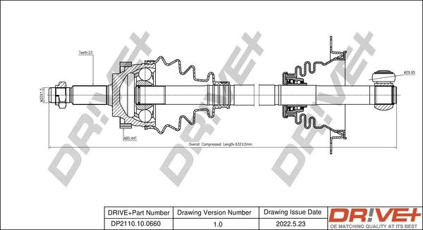 Dr!ve+ DP2110.10.0660 - Arbre de transmission cwaw.fr