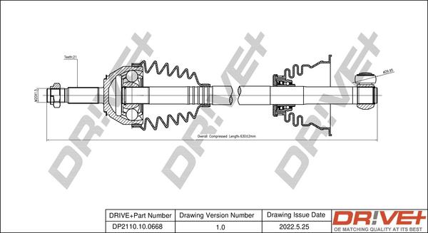 Dr!ve+ DP2110.10.0668 - Arbre de transmission cwaw.fr