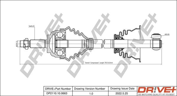 Dr!ve+ DP2110.10.0663 - Arbre de transmission cwaw.fr