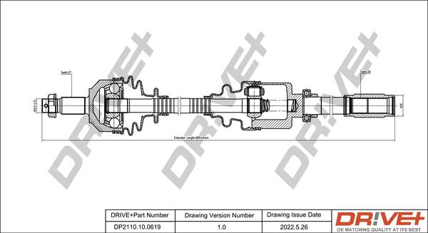 Dr!ve+ DP2110.10.0619 - Arbre de transmission cwaw.fr