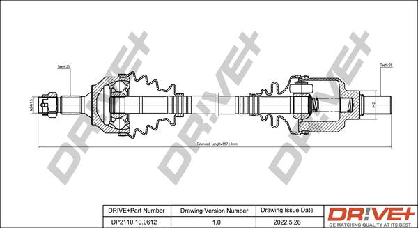 Dr!ve+ DP2110.10.0612 - Arbre de transmission cwaw.fr