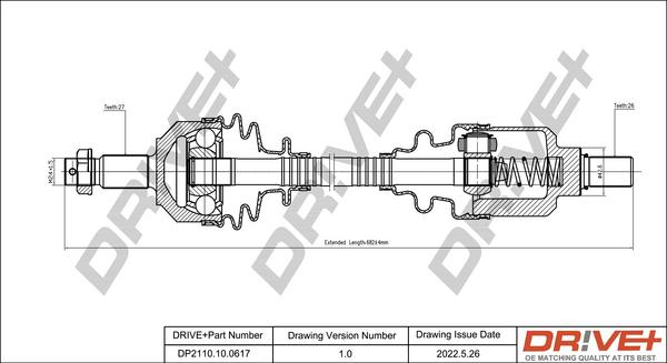 Dr!ve+ DP2110.10.0617 - Arbre de transmission cwaw.fr