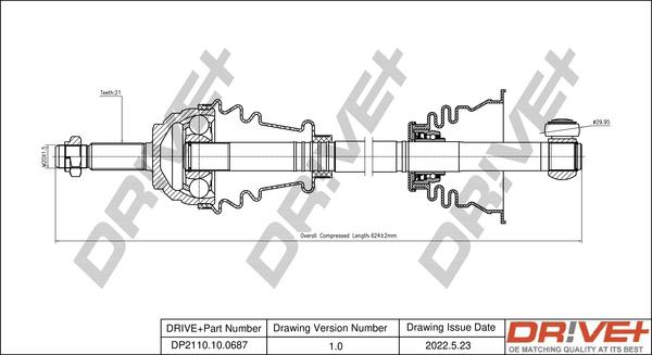 Dr!ve+ DP2110.10.0687 - Arbre de transmission cwaw.fr